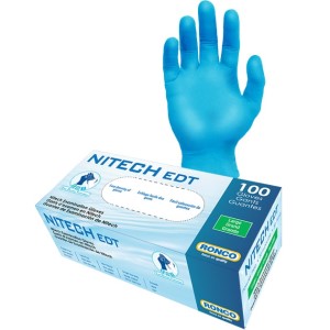 RONCO Nitech EDT Blue Examination Glove Powder Free Large 100x10